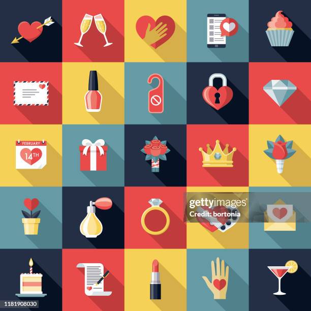 valentinstag icon set - paar gruppierung stock-grafiken, -clipart, -cartoons und -symbole