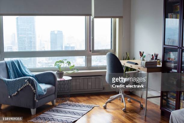 empty home office - office chair stock pictures, royalty-free photos & images