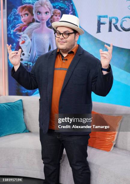 Josh Gad is seen on the set of "Despierta America" at Univision Studios to promote the Disney film "Frozen II" on November 12, 2019 in Miami, Florida.