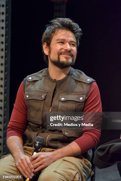 Tizoc Arroyo smiles during 'Instinto' Press Conference at El Galeon Theatre on October 18, 2019 in Mexico City, Mexico.