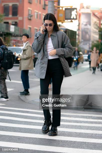 Kendall Jenner is seen in SoHo on October 18, 2019 in New York City.