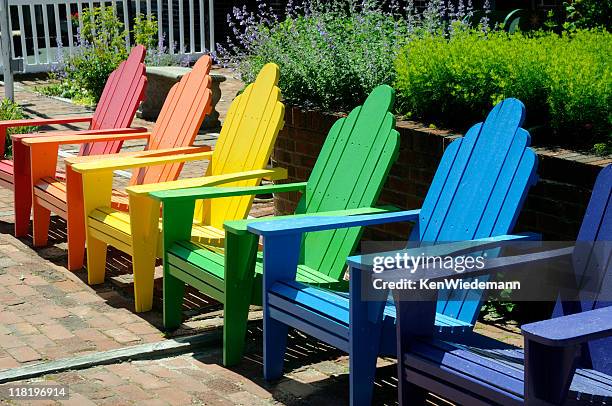 adirondack chairs - provincetown stockfoto's en -beelden