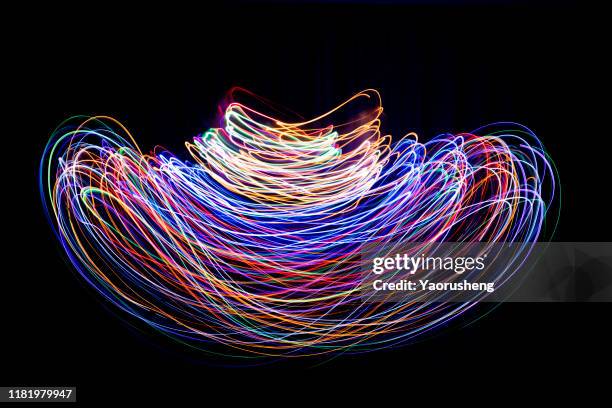 bean shape lighting painting - linear abstract painting stock pictures, royalty-free photos & images