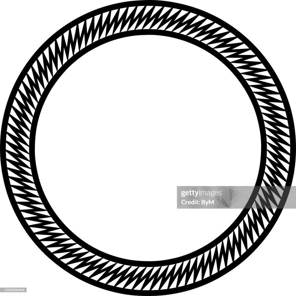 Decorative Circle Frame Designs - zigzag circle frame design