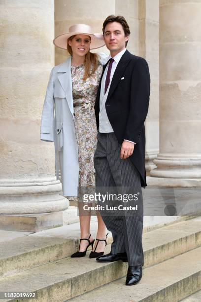 Princess Beatrice d’York and her fiance Edoardo Mapelli Mozzi attend the Wedding of Prince Jean-Christophe Napoleon and Olympia Von Arco-Zinneberg at...