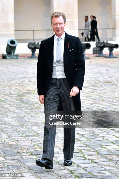 Grand Duke Henri of Luxembourg attends the Wedding of Prince Jean-Christophe Napoleon and Olympia Von Arco-Zinneberg at Les Invalides on October 19,...