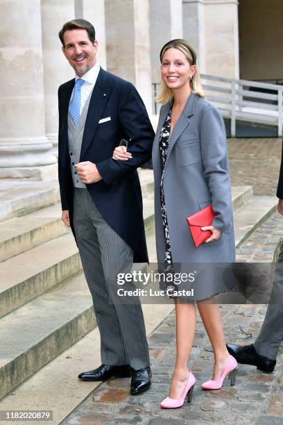 Prince Paul de Grece and his daughter Princess Olympia de Grece attend the Wedding of Prince Jean-Christophe Napoleon and Olympia Von Arco-Zinneberg...