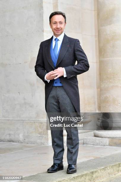 Stephane Bern attends the Wedding of Prince Jean-Christophe Napoleon and Olympia Von Arco-Zinneberg at Les Invalides on October 19, 2019 in Paris,...