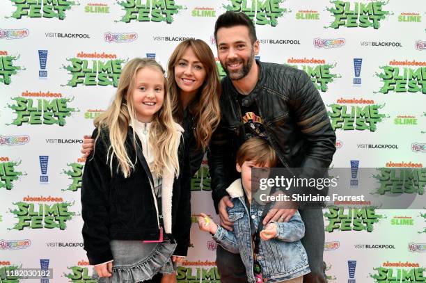 Freya Smith, Samia Longchambon, Sylvain Longchambon and Yves Longchambon attend the Nickelodoen Slimefest at Blackpool Pleasure Beach on October 19,...