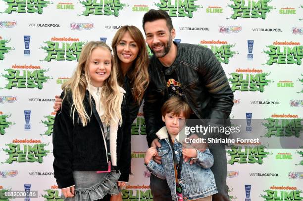 Freya Smith, Samia Longchambon, Sylvain Longchambon and Yves Longchambon attend the Nickelodoen Slimefest at Blackpool Pleasure Beach on October 19,...