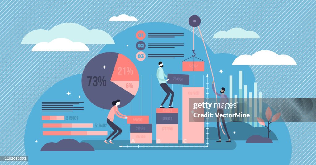 Work Image Data Data Processing Vector Illustration Tiny Information Work Persons ...