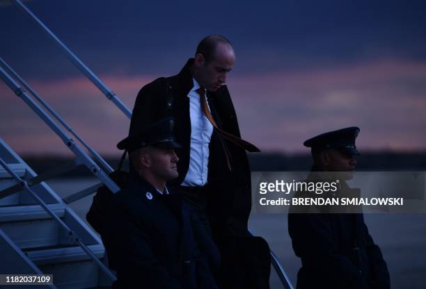 White House senior policy adviser Stephen Miller steps off Air Force One upon arrival at Andrews Air Force Base in Maryland on November 12, 2019. -...