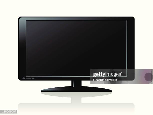 flat lcd screen - window display reflection stock illustrations