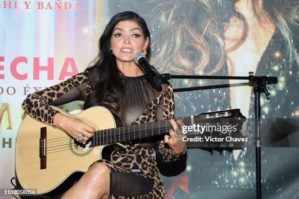 Ana Barbara sings during a press conference to promote "Mi Revancha Tour Con Orquesta, Mariachi Y Banda" at Teatro Metropolitan on November 12, 2019...