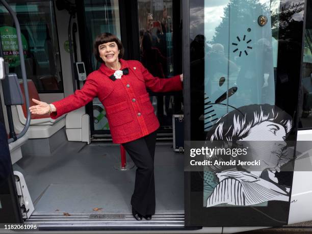 Mireille Matthieu attends the Launch of the Avignon tramway on October 19, 2019 in Avignon, France.
