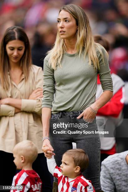 Alice Campello wife of Alvaro Morata of Club Atletico de Madrid prior the game during the Liga match between Club Atletico de Madrid and Valencia CF...