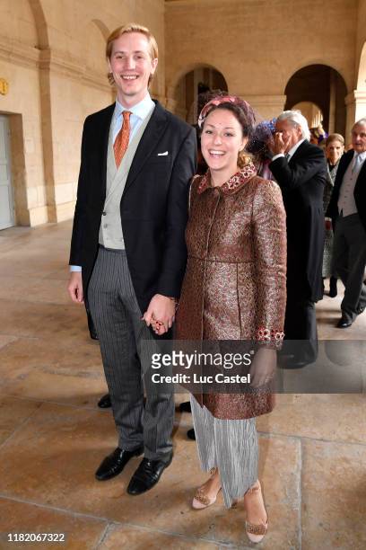Princess Marie-Gabrielle de Nassau and her husband Antonius Willms attend the Wedding of Prince Jean-Christophe Napoleon and Olympia Von...