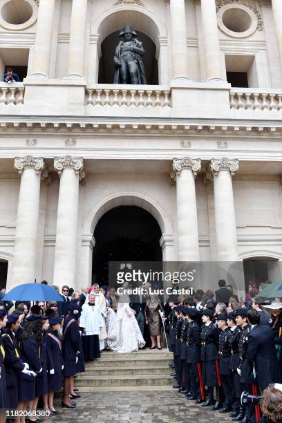 Prince Jean-Christophe Napoleon, his wife Olympia Von Arco-Zinneberg and Princess Napoleon Alix de Foresta attend the Wedding of Prince...