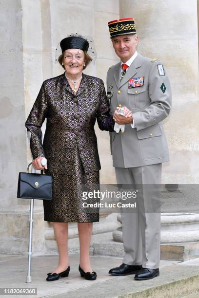Princess Napoleon Alix de Foresta attends the Wedding of Prince Jean-Christophe Napoleon and Olympia Von Arco-Zinneberg at Les Invalides on October...