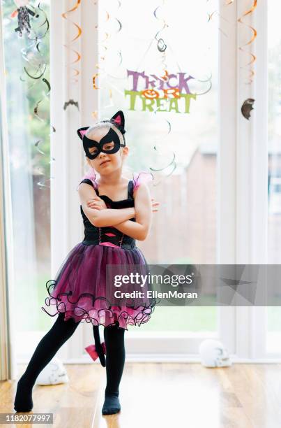 halloween party - cat costume stock pictures, royalty-free photos & images