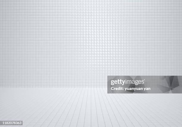 3d illustration tiles wall interiors backgrounds - suelo embaldosado fotografías e imágenes de stock
