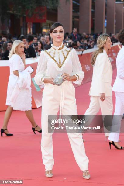 Roberta Giarrusso walks a red carpet during the 14th Rome Film Festival on October 19, 2019 in Rome, Italy.