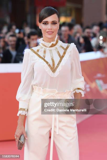 Roberta Giarrusso walks a red carpet during the 14th Rome Film Festival on October 19, 2019 in Rome, Italy.