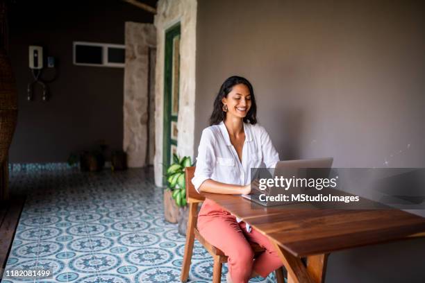 working from home - the women of mexico stock pictures, royalty-free photos & images