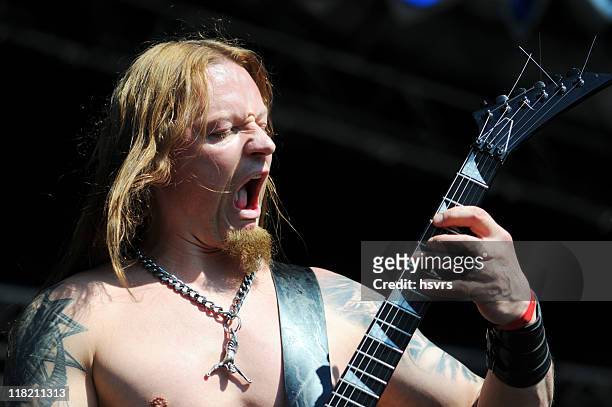 death metal guitarist playing - heavy metal stock pictures, royalty-free photos & images