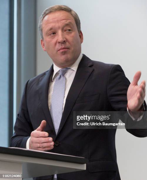 Press conference quarter 3 of the speciality chemicals manufacturer Lanxess AG in Cologne. Matthias Zachert, Chief Executive Officer of Lanxess AG,...