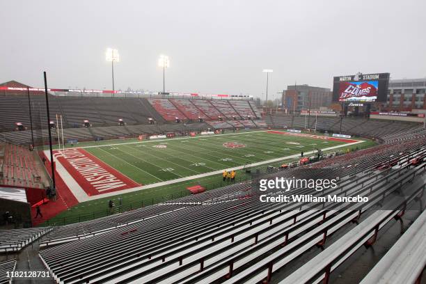 General view of Martin Stadium before the start of the game between the Colorado Buffaloes and the Washington State Cougars on October 19, 2019 in...
