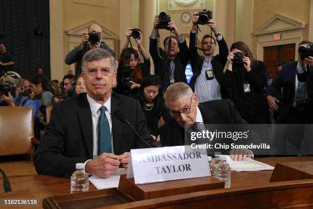Top U.S. Diplomat in Ukraine William B. Taylor Jr. Waits to testify before the House Intelligence Committee in the Longworth House Office Building on...