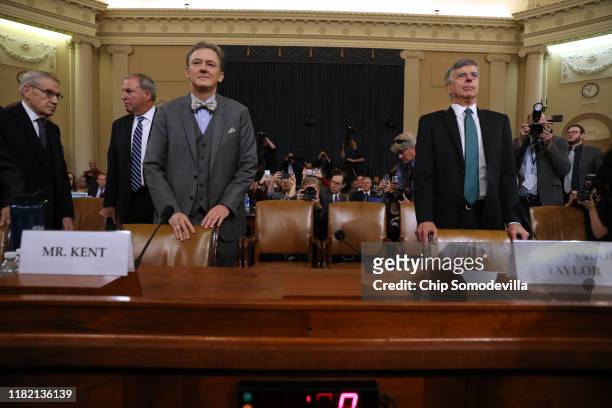 Deputy Assistant Secretary for European and Eurasian Affairs George P. Kent and top U.S. Diplomat in Ukraine William B. Taylor Jr. Wait to testify...