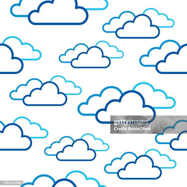 clouds seamless pattern - textile patch stock illustrations