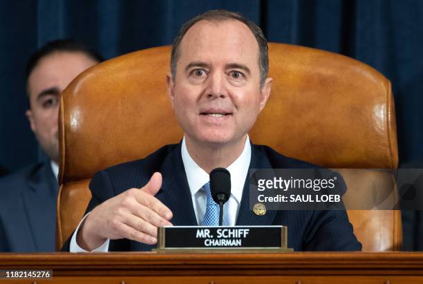 Chairman Adam Schiff, Democrat of California, speaks during the first public hearings held by the House Permanent Select Committee on Intelligence as...