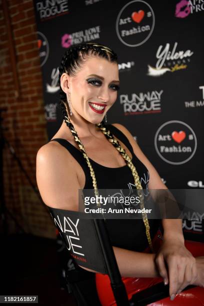Shannon Elizabeth for Runway Rogue backstage during Los Angeles Fashion Week SS/20 Powered by Art Hearts Fashion - Day 3 on October 19, 2019 in Los...