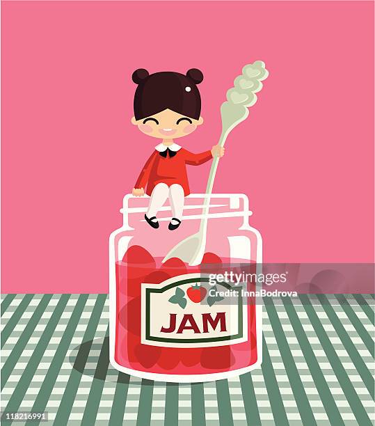 strawberry jam. - strawberry jam stock illustrations