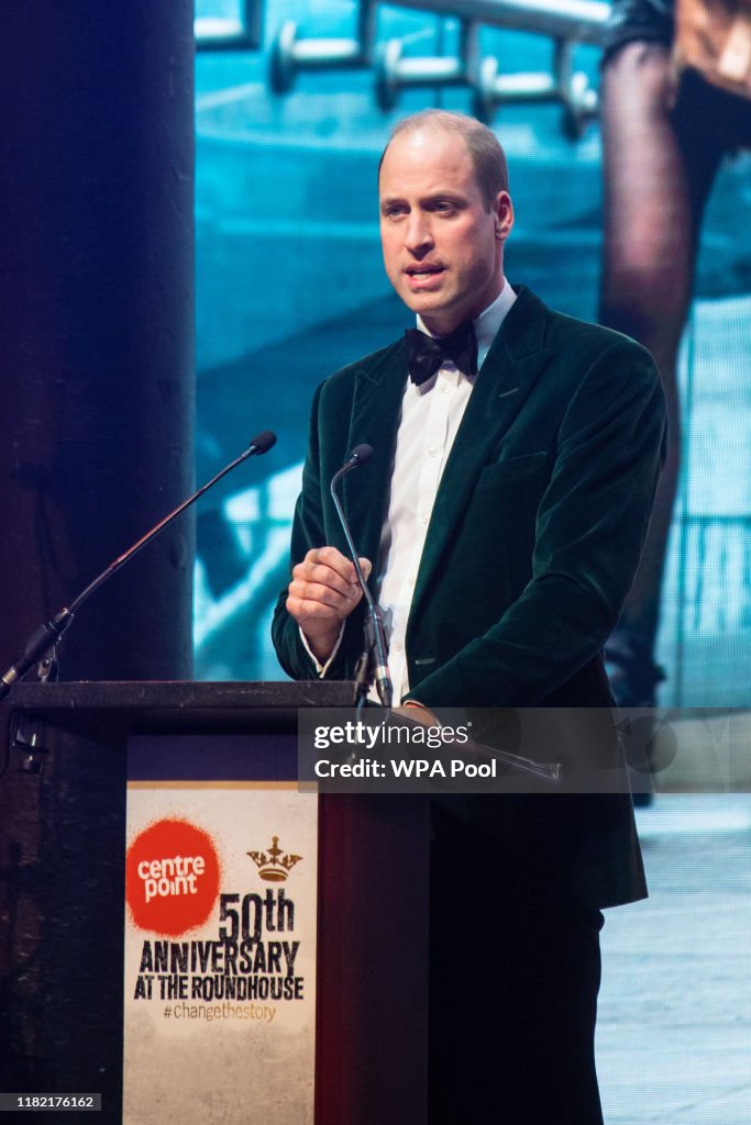 HRH The Duke Of Cambridge Marks Centrepoint's 50th At Anniversary Gala