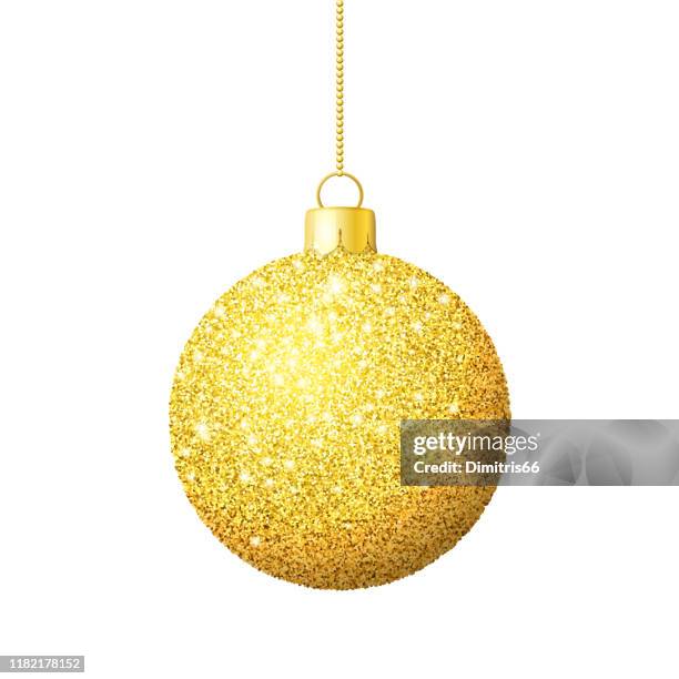 gold glitter shiny christmas ball - sequin stock illustrations