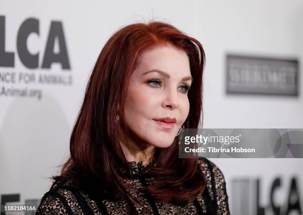 Priscilla Presley attends the Last Chance for Animals' 35th anniversary gala at The Beverly Hilton Hotel on October 19, 2019 in Beverly Hills,...