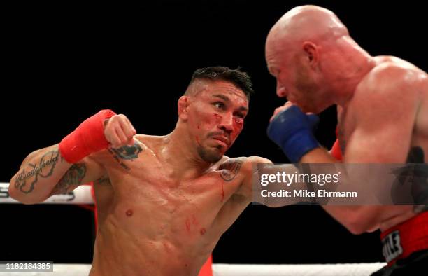 Walber Barros fights against Joey Angelo during the Bare Knuckle Fighting Championship 8 at Florida State Fairgrounds Entertainment Hall on October...