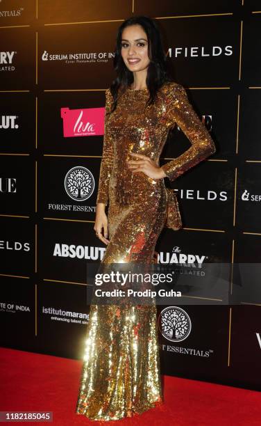 Model Manushi Chhillar attend the Vogue Women of the Year on October 19, 2019 in Mumbai, India.