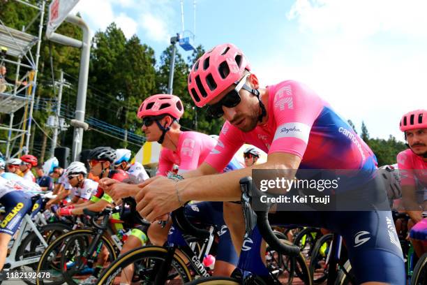 Start / Taylor Phinney of United States and Team EF Education First / Nathan Brown of United States and Team EF Education First / during the 28th...