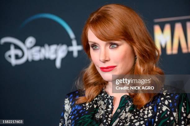 Actress Bryce Dallas Howard arrives for Disney+ World Premiere of "The Mandalorian" at El Capitan theatre in Hollywood on November 13, 2019.