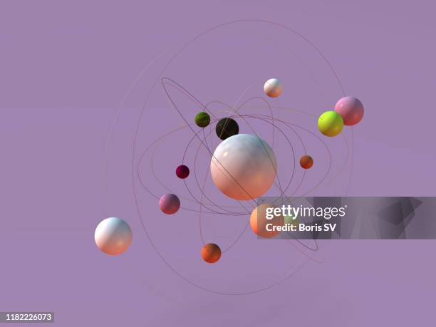 atoms orbiting - structure molecule ストックフォトと画像