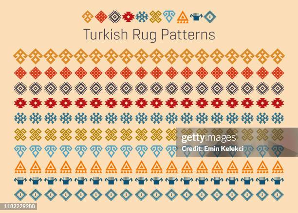 turkish rug pattern - carpet stock illustrations