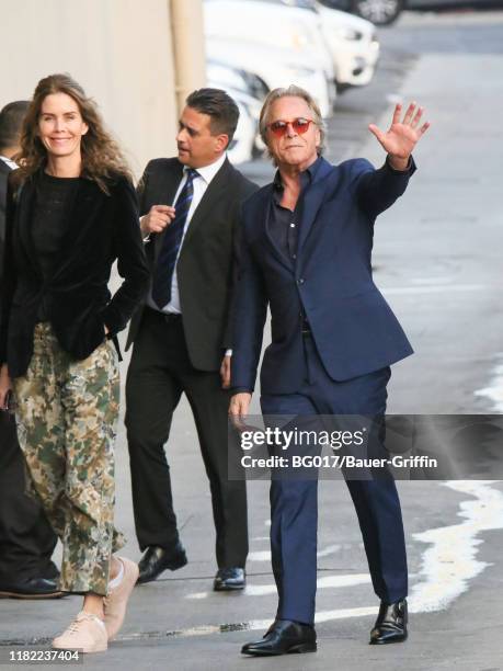 Don Johnson and his wife Kelley Phleger are seen arriving at 'Jimmy Kimmel Live' on November 13, 2019 in Los Angeles, California.