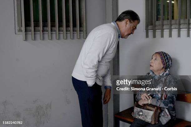 14Lawier : Fabio Anselmo speaks with Rita Calore, Stefano's mother, in the Bunker Hall of Rebibbia awaiting sentencing in the Cucchi Bis Trial...