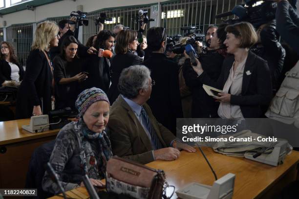 Giovanni Cucchi and Rita Calore, Stefano's parents, in the Bunker Hall of Rebibbia awaiting sentencing in the Cucchi Bis Trial against the five...
