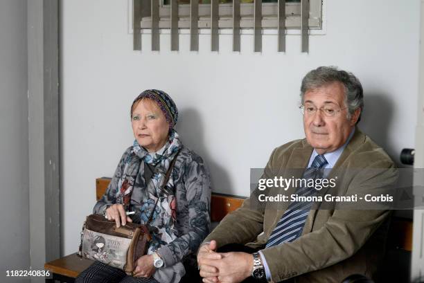 Giovanni Cucchi and Rita Calore, Stefano's parents, in the Bunker Hall of Rebibbia awaiting sentencing in the Cucchi Bis Trial against the five...